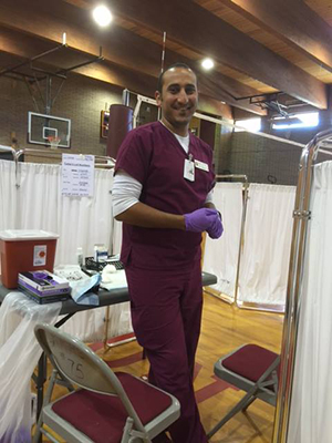 Nursing student in field clinic.