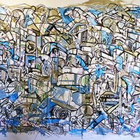 Joseph Swanson - <em>1497-1997</em> Mixed media on canvas 60" x 84" 2020 $3,000
