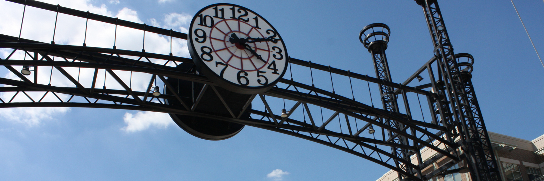 Iconic Lawrenceburg clock.